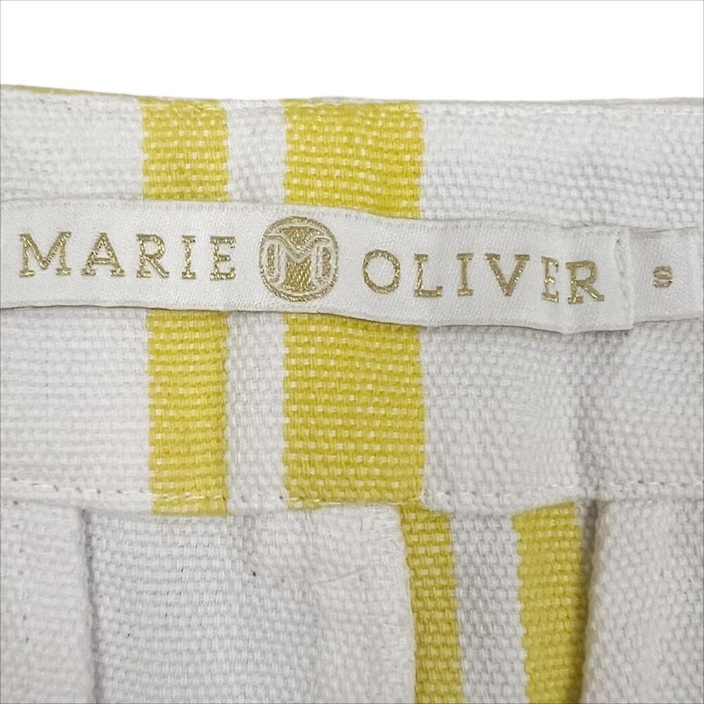 Marie Oliver Keri Denim Mini Skirt White and Yellow Stripes Size 8 - Picture 5 of 5